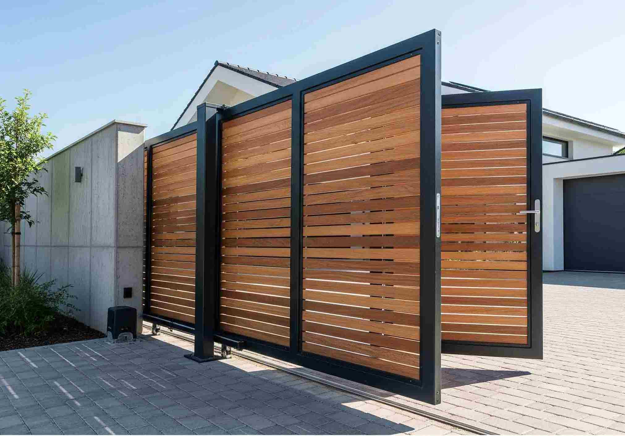 نمونه کار درب سه تکه ریلی چوبی