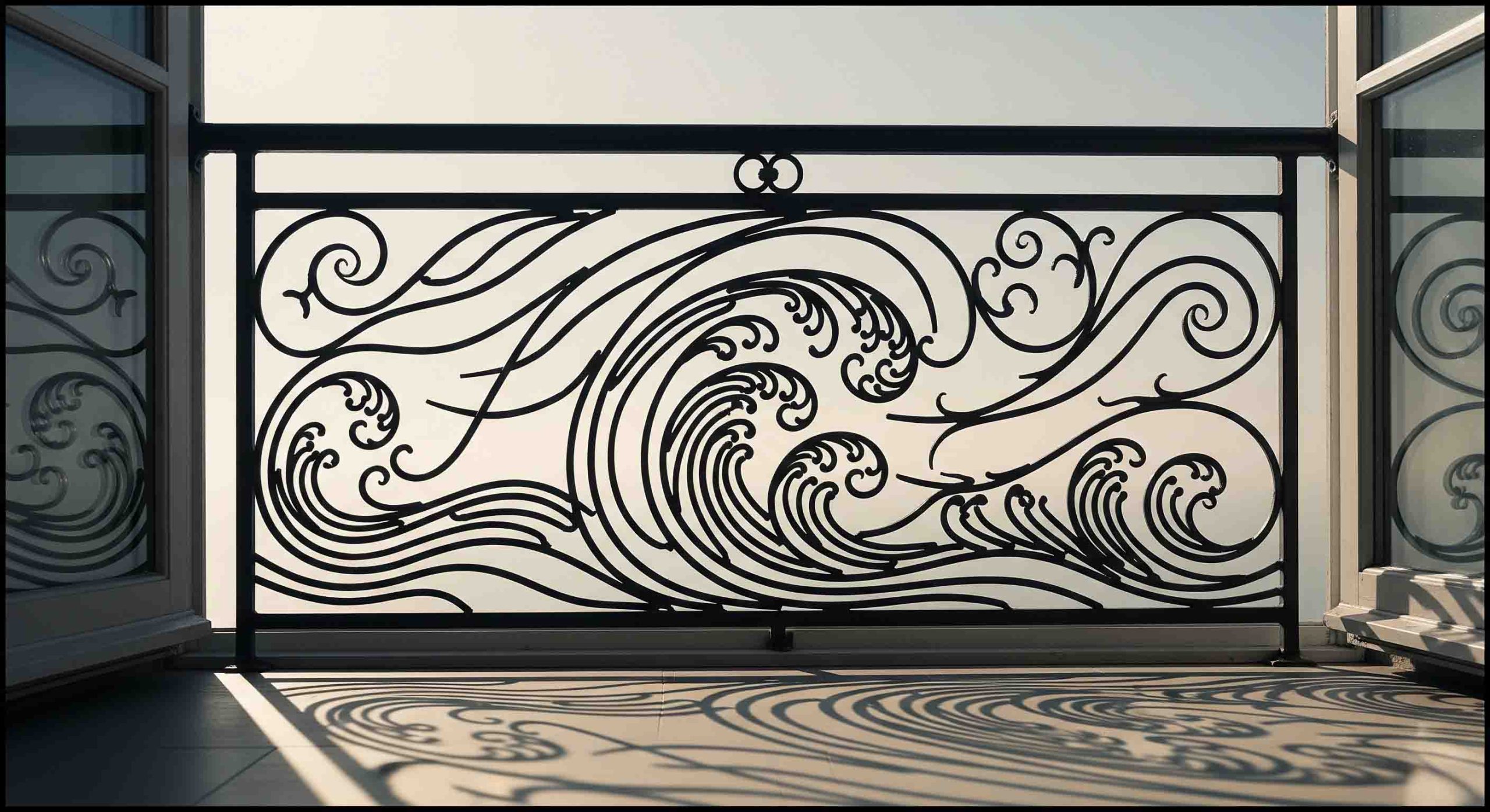 طرح امواج دریا نرده پنجره فرفورژه