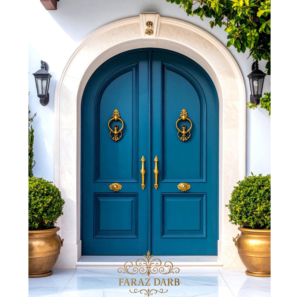 مدل رنگ درب حیاط سرمه ای طلایی (1404)