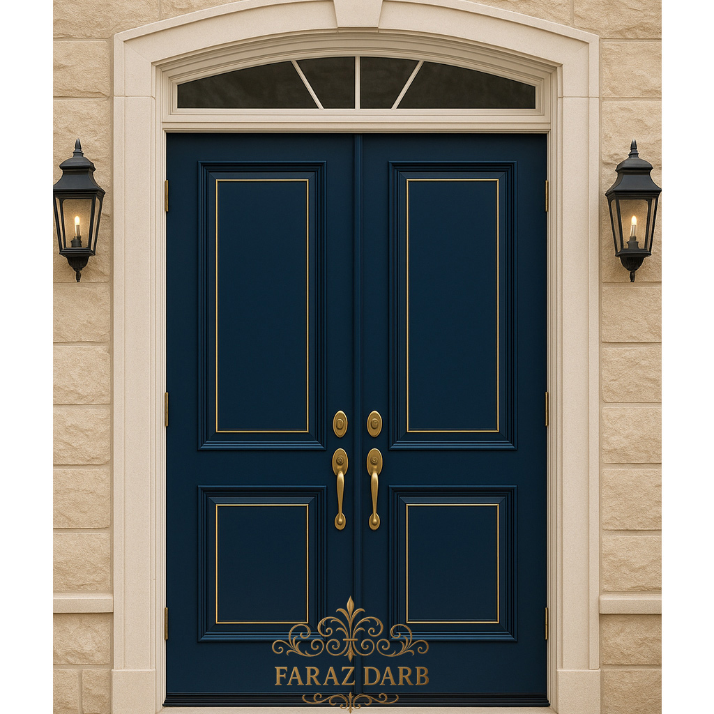 20 مدل رنگ درب حیاط سرمه ای طلایی (1404)