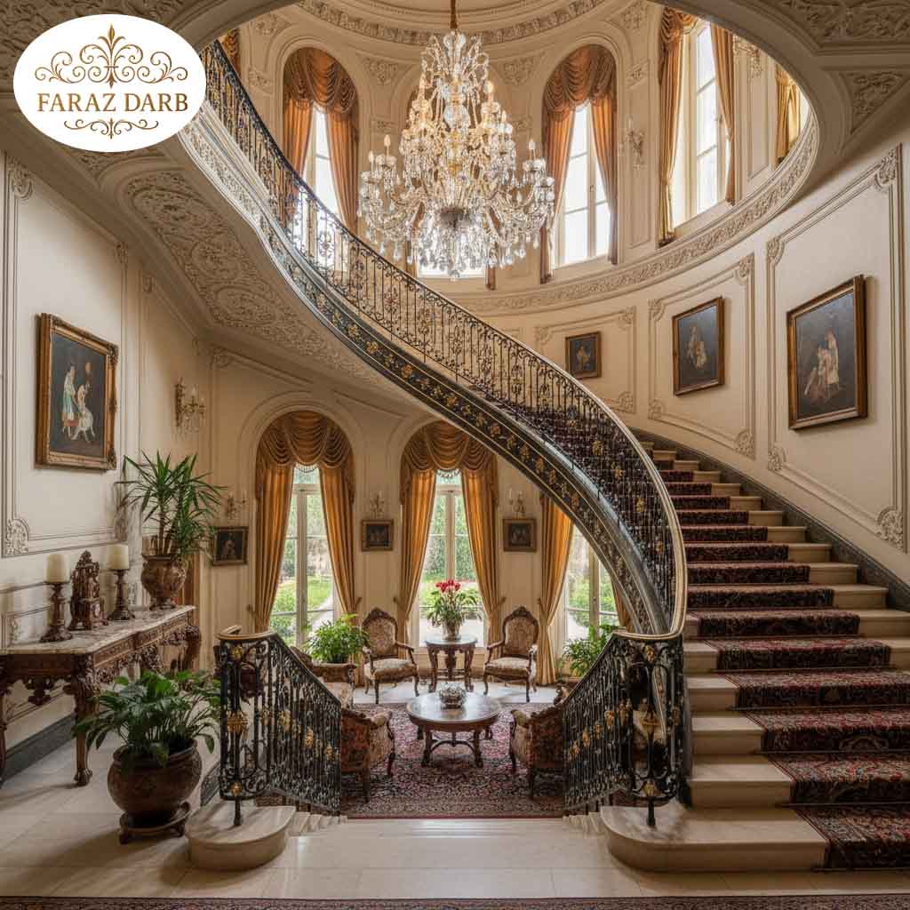 نرده راه پله فرفورژه