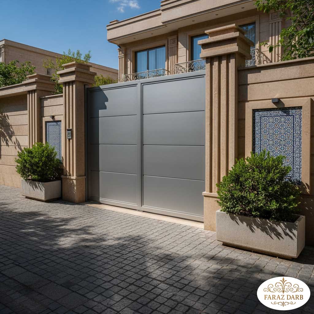 درب فلزی با پوشش رنگ صدفی مات